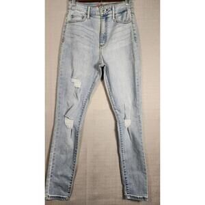 Guess Jeans Stretchy Curvy Women 27  RN62136 Distressed Skinny Jeans Medium Wash